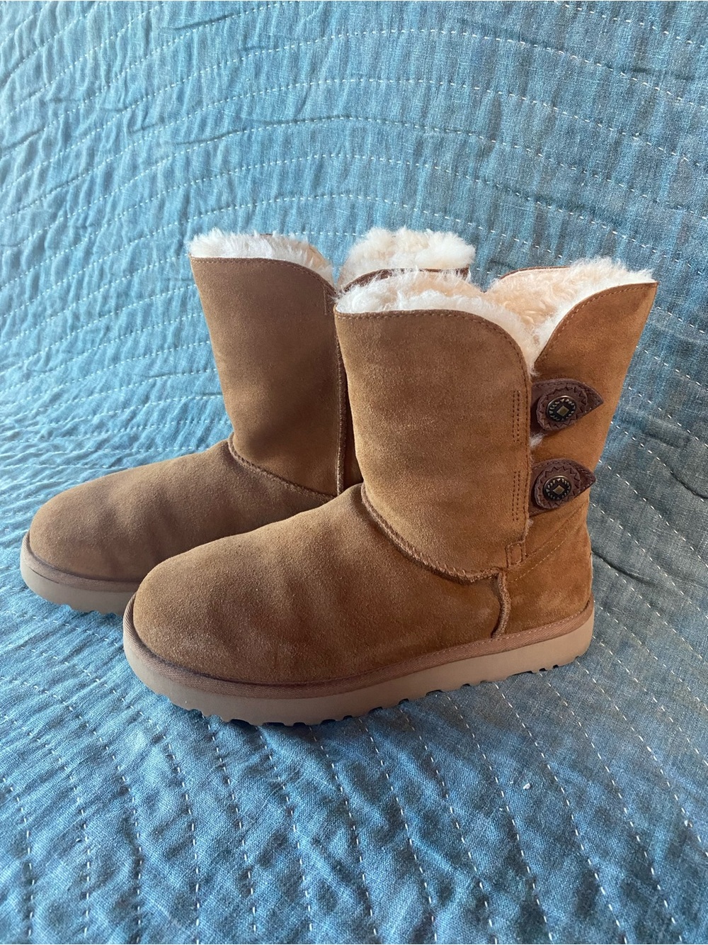 UGG Marciela II Chestnut Boots Button Detail 9
